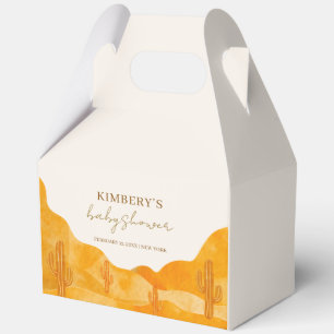 Minimal Watercolor Boho Desert Cactus Baby Shower Favor Box