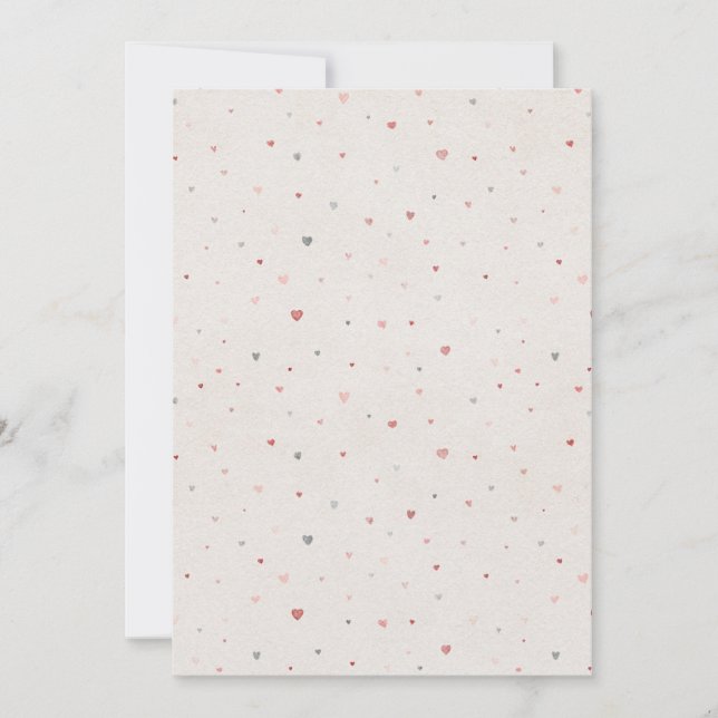 Minimal Watercolor Hearts Invitation (Front)