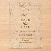 Minimal Watercolor Oyster Beach Save the Date