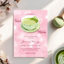Minimal Watercolor Pink Matcha Bridal Shower