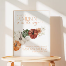 Minimal Watercolor Pumpkin Baby Shower Welcome
