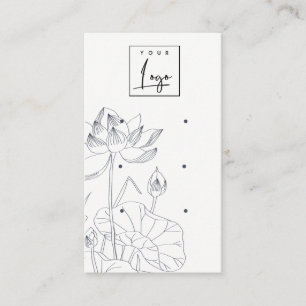 Minimal Waterlily Floral Sketch 3 Earring Display Business Card