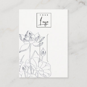 Minimal Waterlily Floral Sketch Hair Clip Display Business Card
