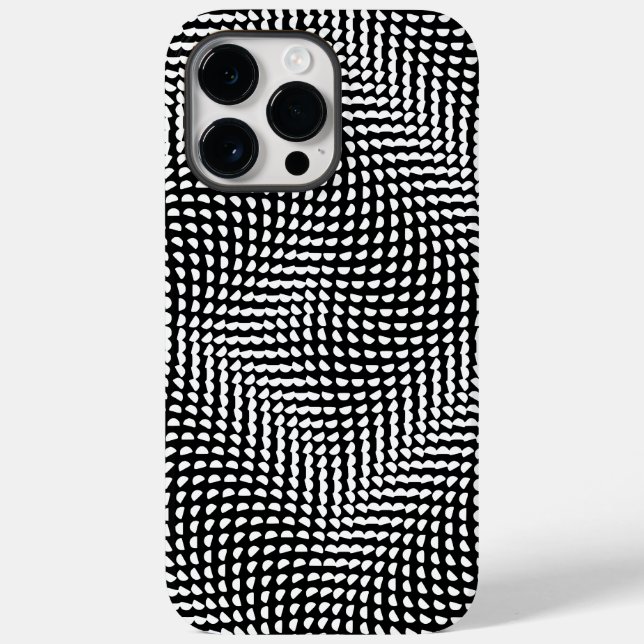 Minimal Wavy Black and White Optical Illusion Case-Mate iPhone Case (Back)
