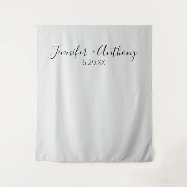 Minimal Wedding Backdrop Personalized  Tapestry (Front)