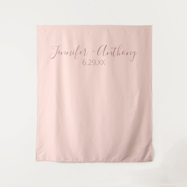 Minimal Wedding Backdrop Personalized  Tapestry (Front)