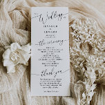 Minimal Wedding Ceremony Program<br><div class="desc">Minimal wedding program featuring modern script font. All the wedding ceremony information and the wedding party's name listed on this program.</div>