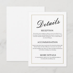 Minimal Wedding Details Enclosure Card