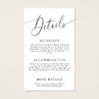 Minimal Wedding Details  Enclosure Card