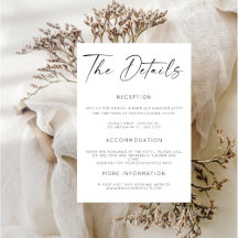 Minimal Wedding Details Enclosure Card