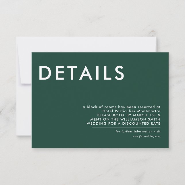 Minimal Wedding Details Invitation (Front)