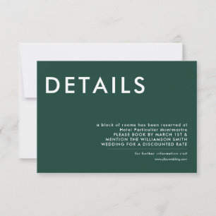 Minimal Wedding Details Invitation