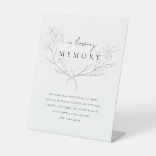 Minimal Wedding floral Memorial in loving memory Pedestal Sign