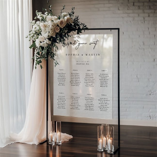 Minimal Wedding Frosted Acrylic Seating Chart Sign