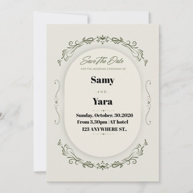 Minimal Wedding Invitation Template | Classic Scri (Devant)