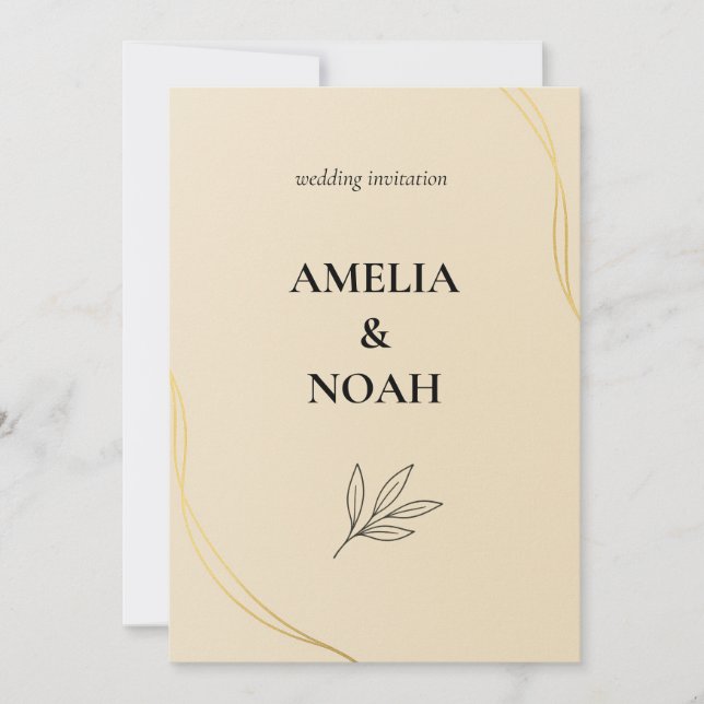 Minimal Wedding Invitation Template – Elegant  (Front)