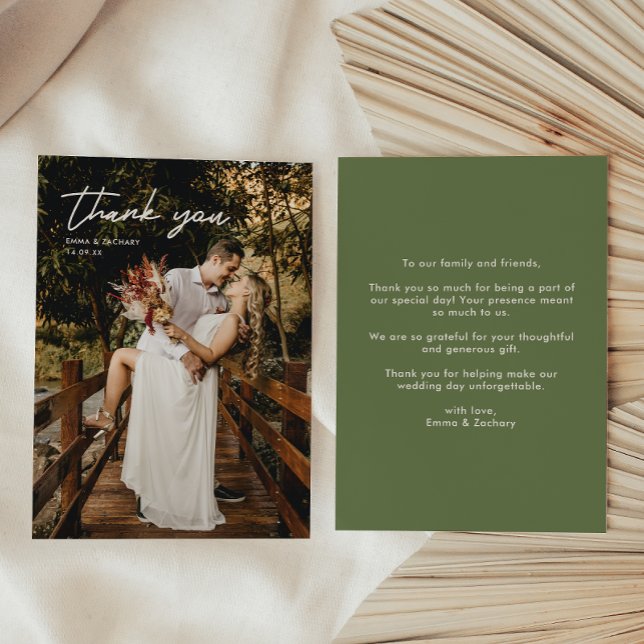 Minimal Wedding Photo Thank You Card (Creator Uploaded)