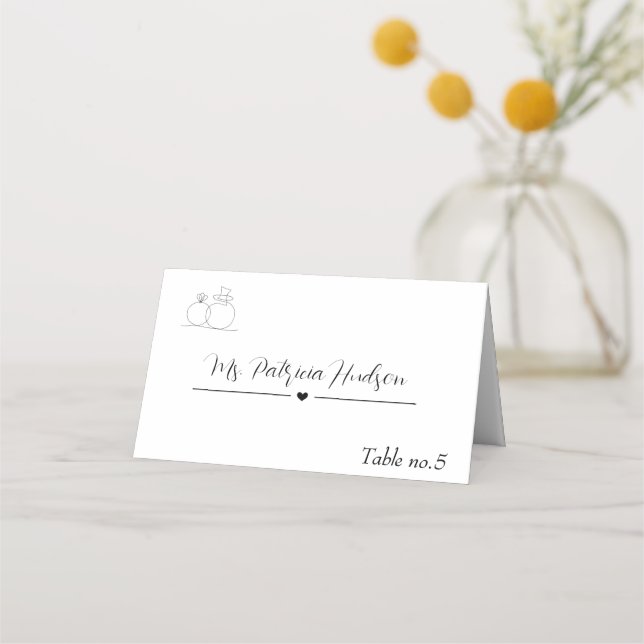 Minimal Wedding Place Card (Front)
