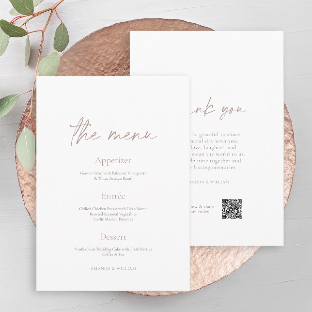 Minimal Wedding Reception Menu Card (Creator Uploaded)