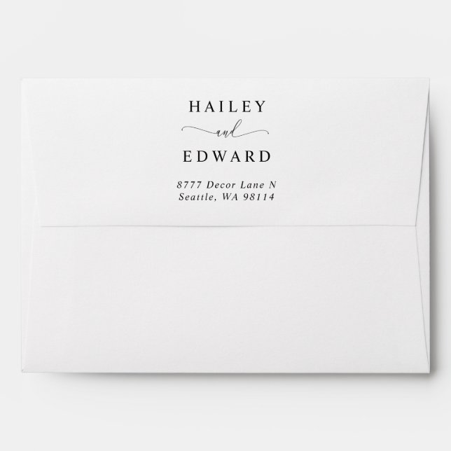 Minimal Wedding Return Address Envelope (Back (Top Flap))