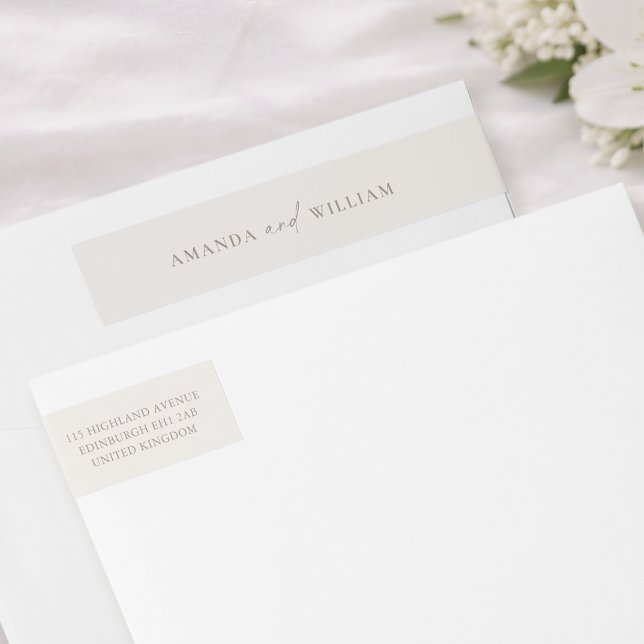 Minimal Wedding Return Address Labels & Belly Band (Creator Uploaded)