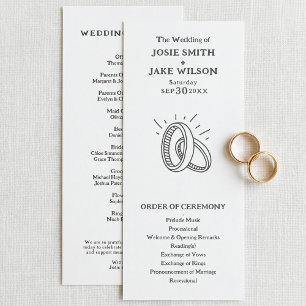 Minimal wedding rings wedding ceremony program
