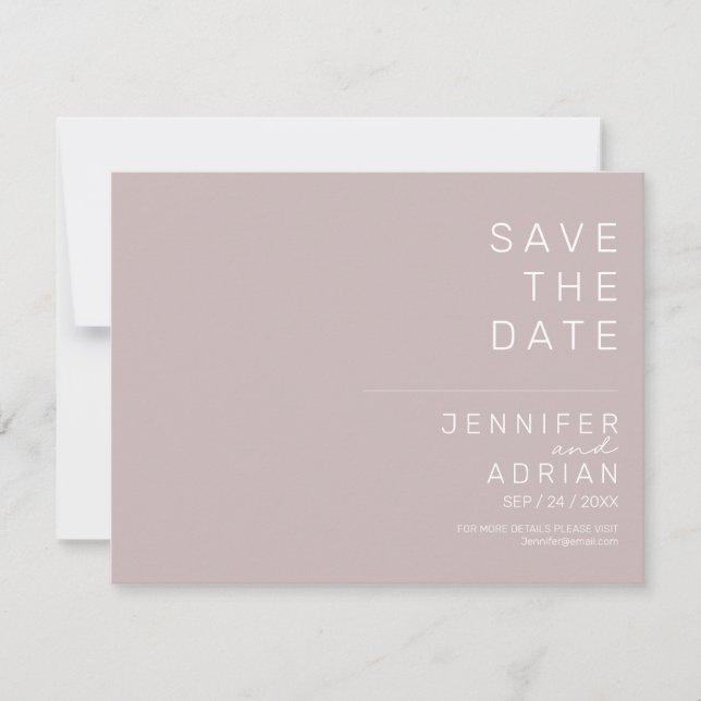 Minimal Wedding Save the Date Cards (Front)