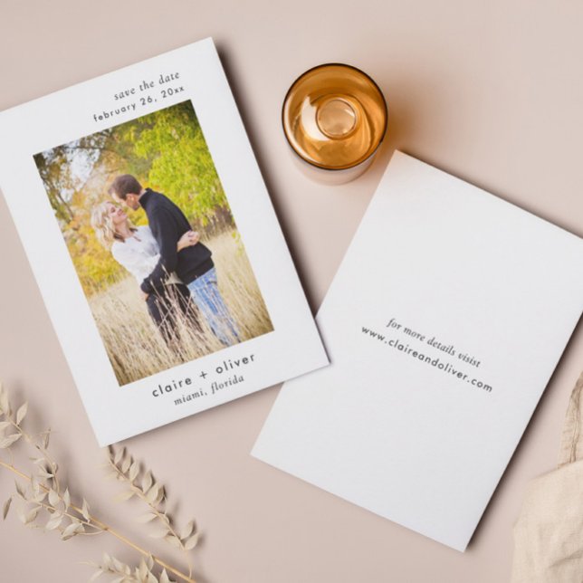 Minimal Wedding Save The Date Photo Card (Creator Uploaded)