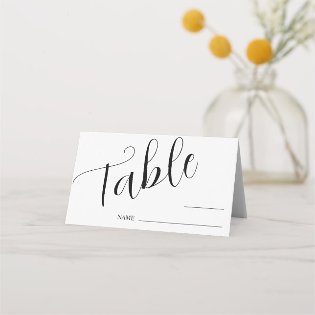 Minimal Wedding Table Number Place Card (Front)