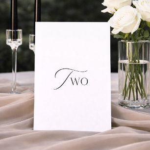 Minimal Wedding Table Number Two Sign