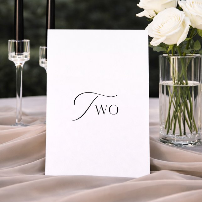 Minimal Wedding Table Number Two Sign (Creator Uploaded)