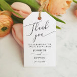 Minimal Wedding Thank You Gift Tags<br><div class="desc">Minimal and simple wedding favour tag featuring modern script text that says "thank you" at the top.</div>