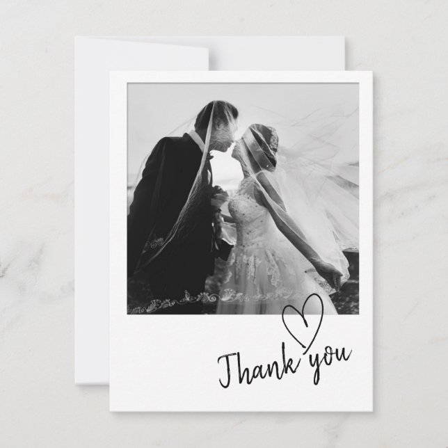 Minimal Wedding Thank you Photo Card (Front)