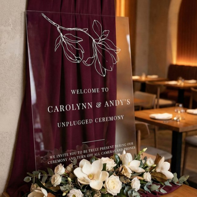Minimal Welcome Unplugged Wedding Ceremony Clear (Créateur téléchargé)