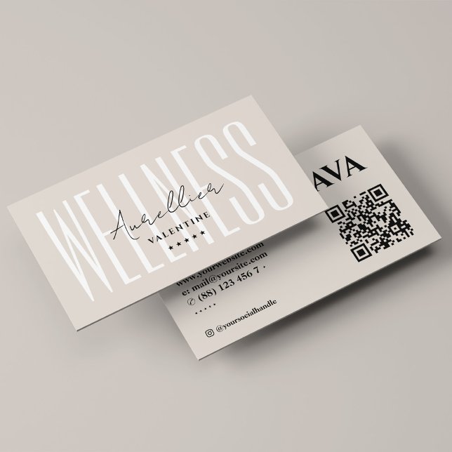 Minimal Wellness Coach Personal Trainer Sand  Business Card (Minimal Wellness Coach Personal Trainer Sand Business Card
)