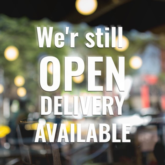 Minimal We're Still Open  Window Cling (Creator Uploaded)