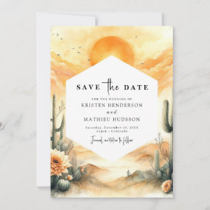 Minimal Western Cactus Wedding Save The Date