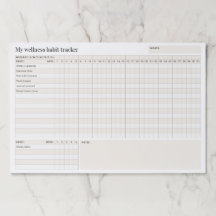 Minimal white and beige Monthly Habit Tracker