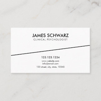 Minimal White & Black Mental Health Psychologist Business Card