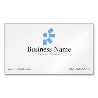 Minimal White Business Card Magnet With Logo