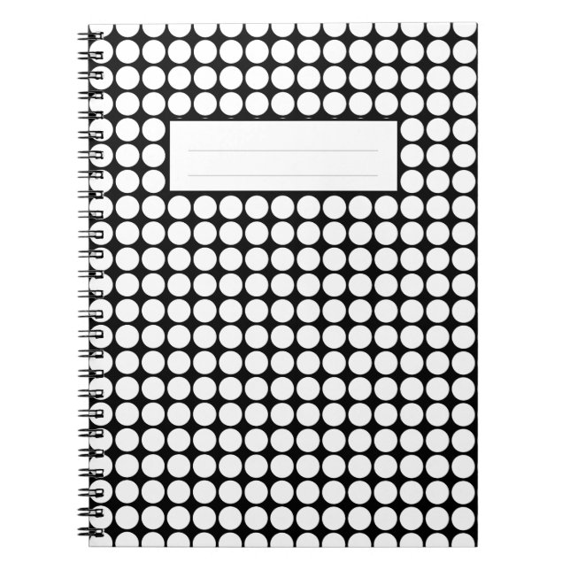 Minimal White Dots on Solid Black Background Notebook (Front)