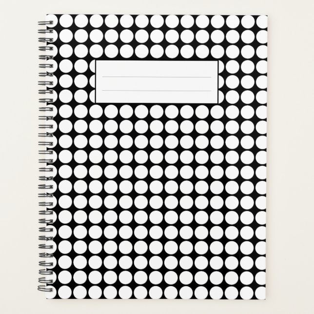 Minimal White Dots on Solid Black Background Planner (Front)