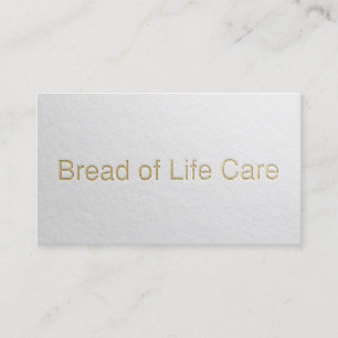 Minimal White & Gold Embossed Text Yoga Instructor Business Card