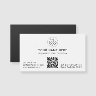 Minimal White Magnetic Card with Your Info