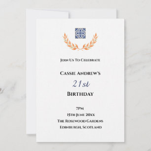 Minimal White Milestone Birthday Invitation