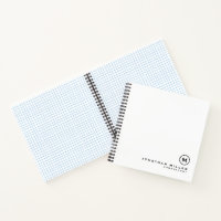 Minimal White Monogram Square Graph Paper