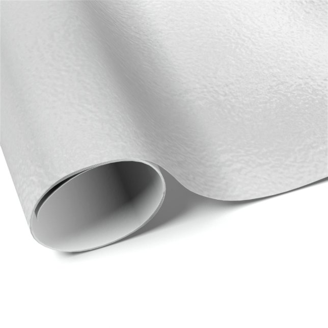Minimal White Pearly Grey Silver Glitter Glass Wrapping Paper (Roll Corner)
