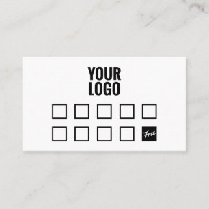 Minimal white simple your logo coffee shop loyalty