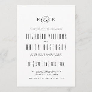 Minimal White Wedding Invitation