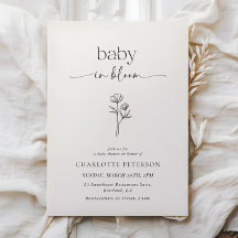 Minimal Wildflower Baby Shower Invitation
